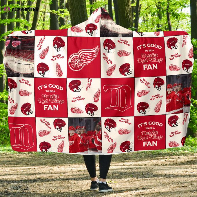 Detroit Red Wings Fan Gift: Full Printing Hooded Blanket for Men and Women – Embrace Your Fandom!