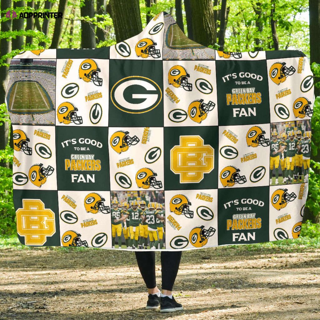 Go Green Bay Packers! Full Printing Hooded Blanket – Perfect Gift for Packers Fans Men and Women