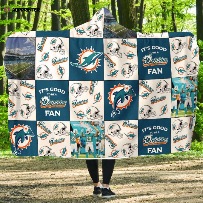 Show Your Miami Dolphins Pride with Full Printing Hooded Blanket – Perfect Gift for Men & Women Fans!