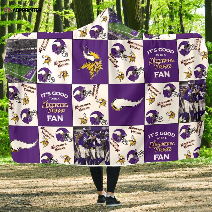 Minnesota Vikings Fan Full Printing Hooded Blanket: The Perfect Gift for Men & Women