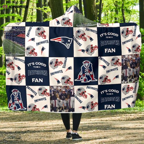 New England Patriots Full Printing Hooded Blanket – Ultimate Gift for Patriots Fans! Men & Women