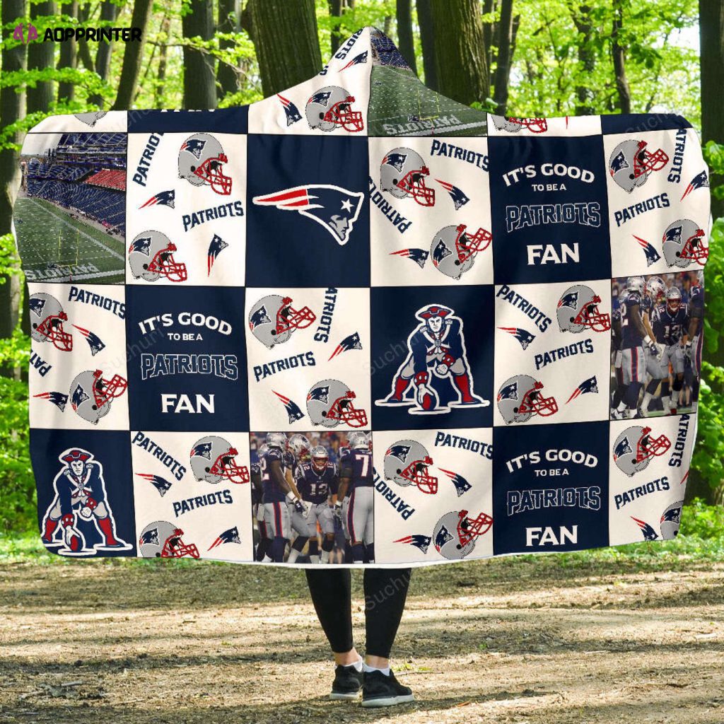 New England Patriots Fan Hooded Blanket – Perfect Gift for Men & Women