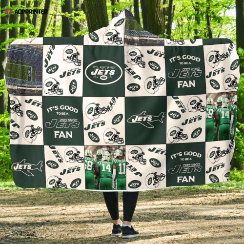 New York Jets Fan Hooded Blanket: Perfect Gift for Men & Women – Full Printing Cozy & Stylish!