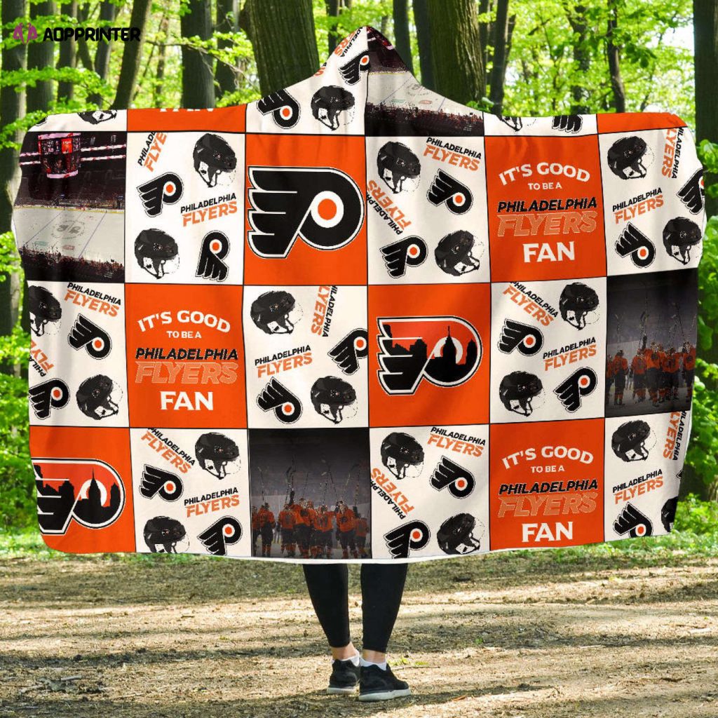 Philadelphia Flyers Fan Gift: Full Printing Hooded Blanket for Men & Women