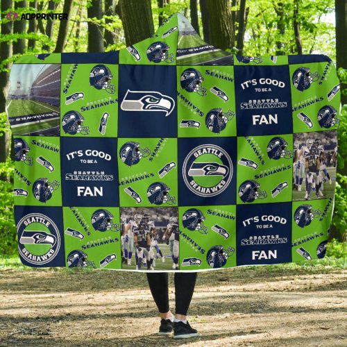 Seattle Seahawks Fan Gift: Full Printing Hooded Blanket for Men & Women – Stay Warm & Show Your Team Spirit!