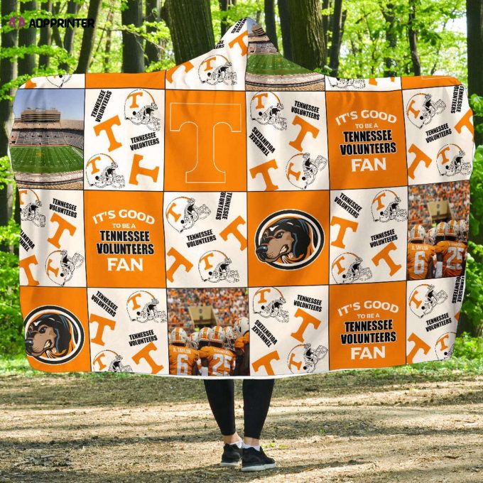 Show Your Tennessee Volunteers Pride with a Full Printing Hooded Blanket – Perfect Gift for Men & Women!