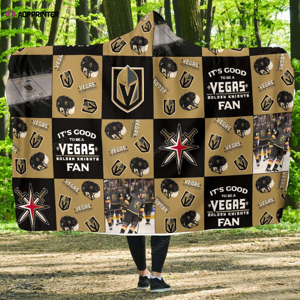 Vegas Golden Knights Fan Gift: Full Printing Hooded Blanket for Men and Women – Stay Cozy and Stylish!