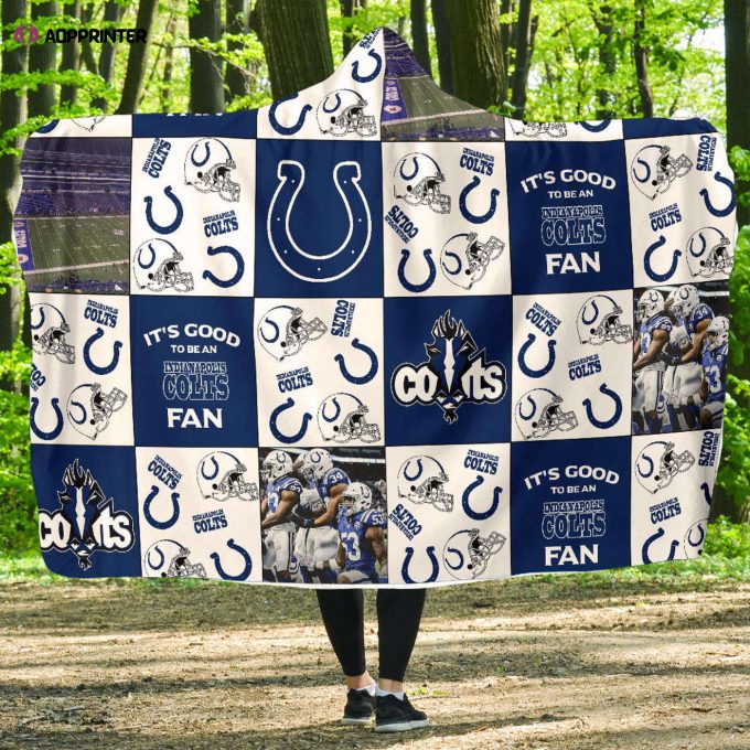 Indianapolis Colts Fan Gift: Full Printing Hooded Blanket for Men and Women