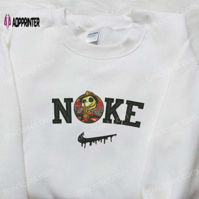 Jack Skellington x Nike Embroidered Shirt Nightmare Before Christmas Sweatshirt & Hoodie: Spooky Style!