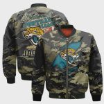 Jacksonville Jaguars Black Camo Pattern National Football League Unisex Bomber Jacket