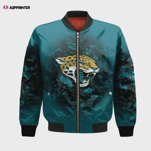 Jacksonville Jaguars Camo Pattern Bomber Jacket – Black And Gray