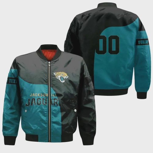 Jacksonville Jaguars Bomber Jacket 3D Printed Curve Style Custom Text And Number