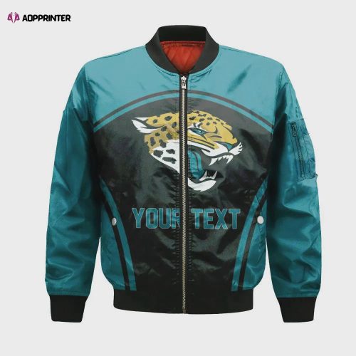 Jacksonville Jaguars Bomber Jacket 3D Printed Curve Style Custom Text And Number