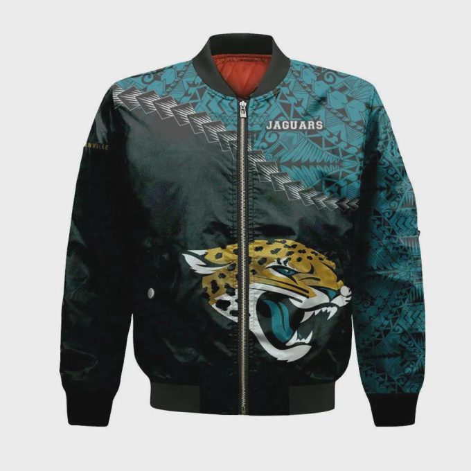 Jacksonville Jaguars Bomber Jacket 3D Printed Grunge Polynesian Tattoo