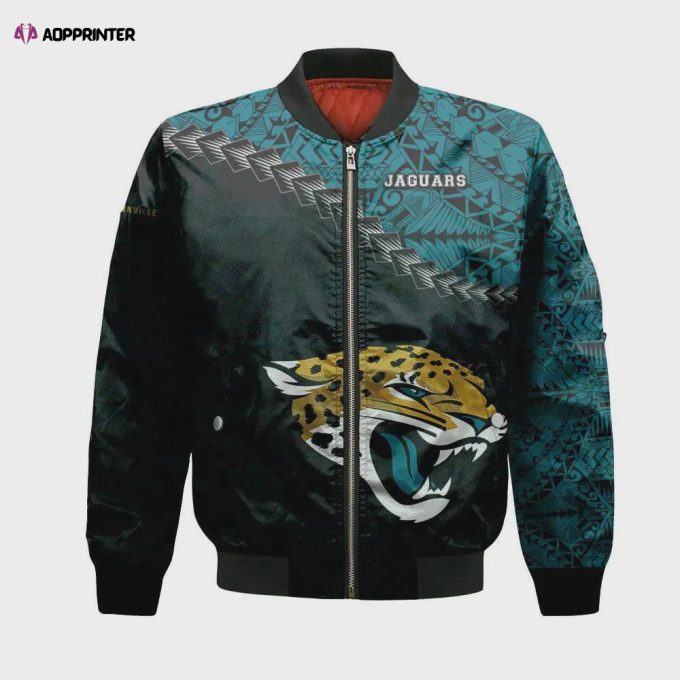 Jacksonville Jaguars Bomber Jacket 3D Printed Grunge Polynesian Tattoo