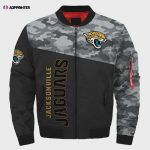 Jacksonville Jaguars Camo Pattern Bomber Jacket – Black And Gray