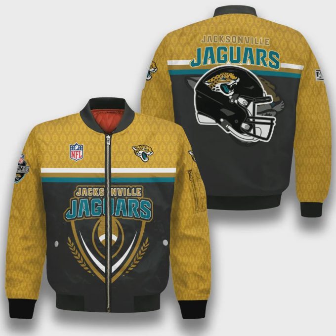 Jacksonville Jaguars Traditional Football Pattern Bomber Jacket