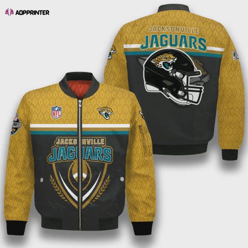 Jacksonville Jaguars Wings Skull Pattern Bomber Jacket – Black