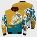 Jacksonville Jaguars Ultra- Ball Pattern Bomber Jacket – Yellow Teal