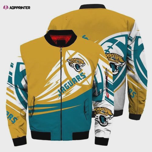 Jacksonville Jaguars Ultra- Ball Pattern Bomber Jacket – Yellow Teal