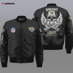 Jacksonville Jaguars Wings Skull Pattern Bomber Jacket – Black