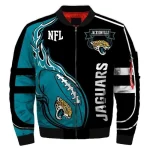 Jacksonville Jaguars Wings Skull Pattern Bomber Jacket – Black And Teal Color