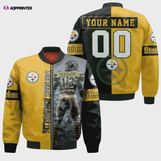 James Washington Pittsburgh Steelers Legend Personalized Logo Bomber Jacket – Black And Yellow