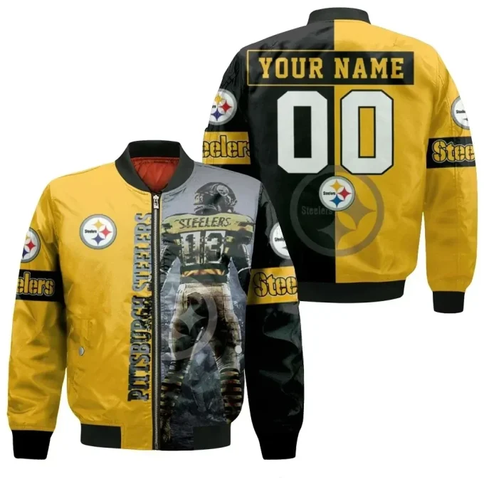 James Washington Pittsburgh Steelers Legend Personalized Logo Bomber Jacket – Black And Yellow