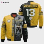 James Washington Pittsburgh Steelers Player Pattern Bomber Jacket – Yellow