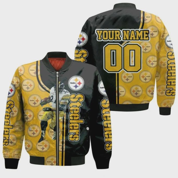 Jerome Bettis Pittsburgh Steelers Player Personalized Pattern Bomber Jacket