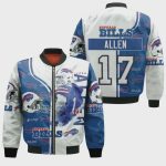 Josh Allen Buffalo Bills Great Player Pattern Bomber Jacket – White And Blue