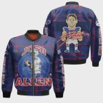 Josh Allen Buffalo Bills Signature Pattern Bomber Jacket – Navy Blue