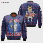 Josh Allen Buffalo Bills Signature Pattern Bomber Jacket – Navy Blue