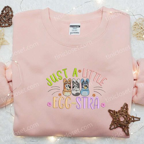 Easter Bluey Characters Embroidered Shirt & Cartoon Hoodie – Perfect Thanksgiving Day Gift Idea