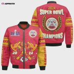 Kansas City Chiefs 2024 Super Bowl Champions Design Bomber Jacket SFAT V21