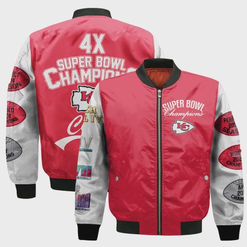 Kansas City Chiefs 4x Champions Design Bomber Jacket SFAT V8