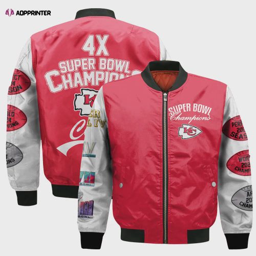 Kansas City Chiefs 3X Champions Design Bomber Jacket SFAT V3