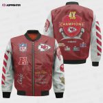 Kansas City Chiefs 4X Champions Design Bomber Jacket V1