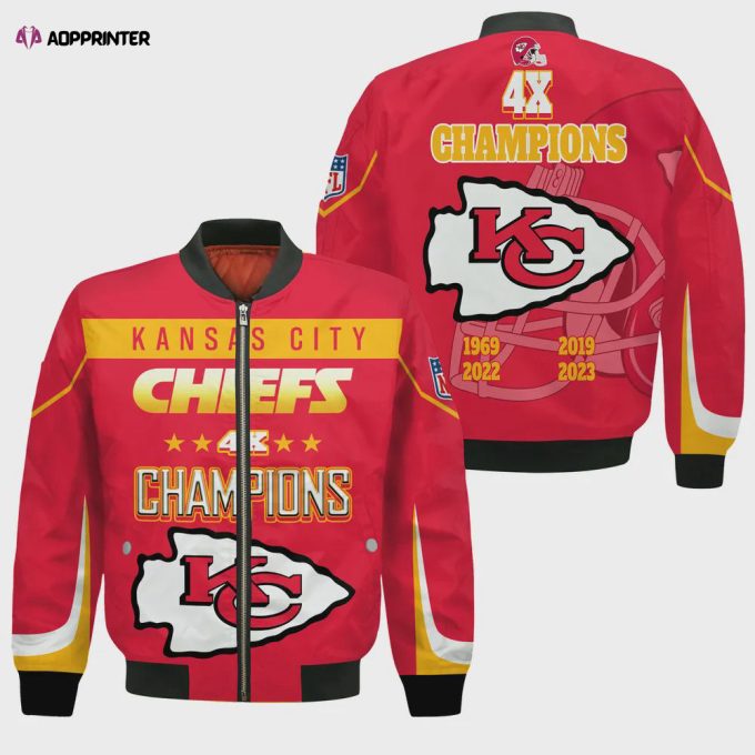 Kansas City Chiefs 4X Super Bowl Champions Unisex Bomber Jacket