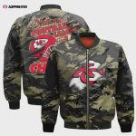 Kansas City Chiefs Black Camo Pattern National Football League Unisex Bomber Jacket