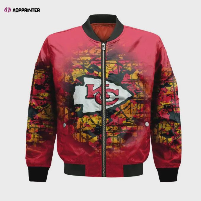 Kansas City Chiefs Bomber Jacket 3D Printed Camouflage Vintage