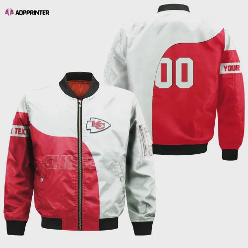 Kansas City Chiefs Bomber Jacket 3D Printed Grunge Polynesian Tattoo