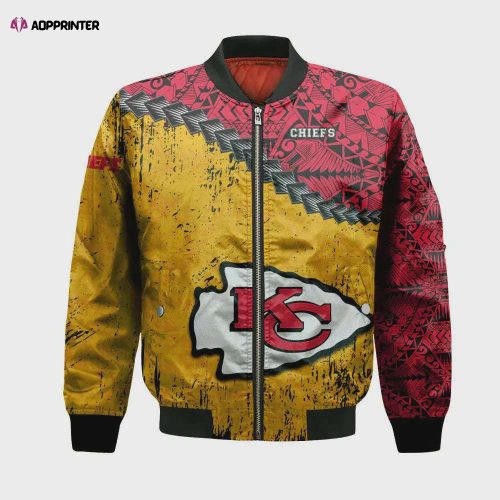 Kansas City Chiefs Camo Pattern Bomber Jacket – Black And Gray