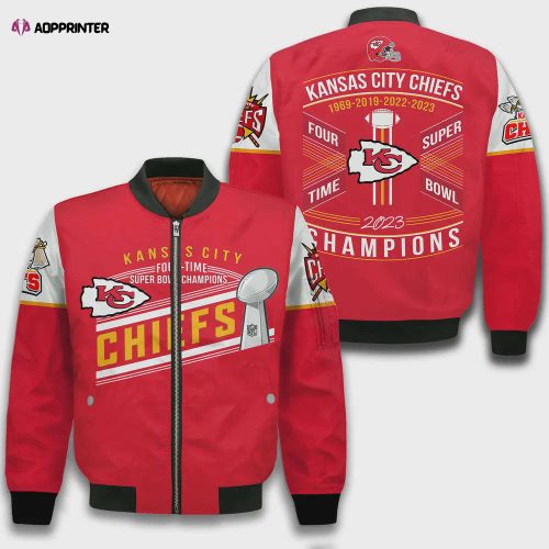 Kansas City Chiefs Logo Curve Pattern Bomber Jacket – Red White