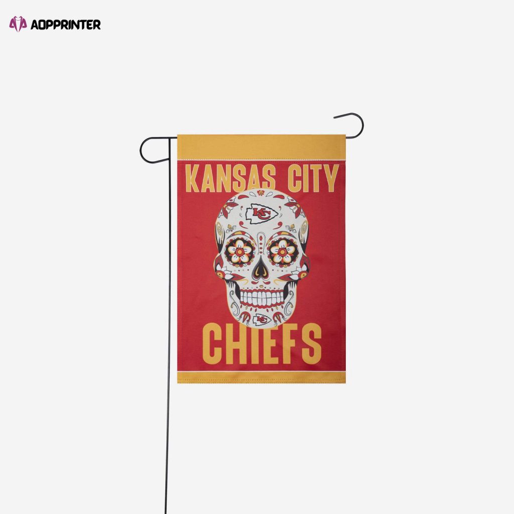 Kansas City Chiefs Day of the Dead Garden Flag – House Flag Home Decor Gift – House Flag Home Decor Gift