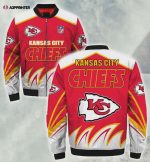 Kansas City Chiefs Flame Pattern Bomber Jacket – Red White