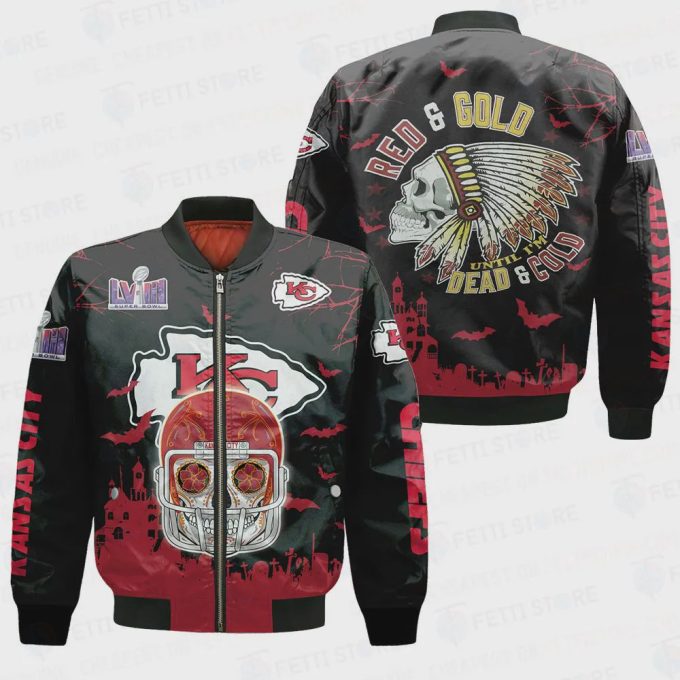 Kansas City Chiefs Halloween Pattern Magic 3D Bomber Jacket