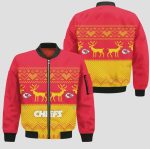 Kansas City Chiefs Heart Spot pattern Bomber Jacket- RedYellow