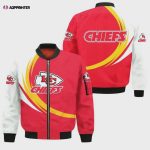 Kansas City Chiefs Logo Curve Pattern Bomber Jacket – Red White