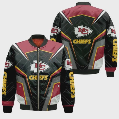 Kansas City Chiefs Logo Pattern Bomber Jacket